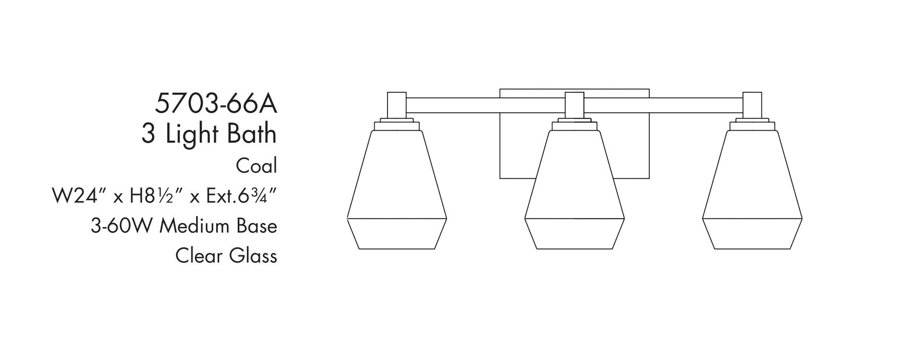 Image 6 Minka-Lavery Clarity 3-Light Black Bath Vanity Light more views