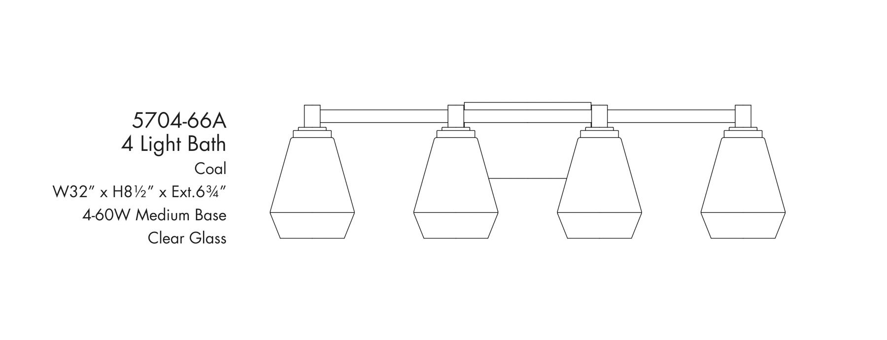 Image 4 Minka-Lavery Clarity 4-Light Black Bath Vanity Light more views