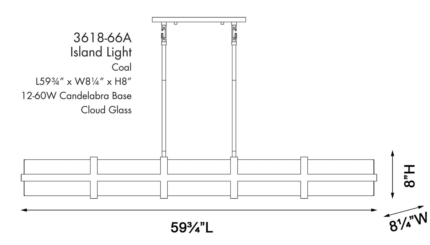 Image 6 Minka Lavery Cloud Break 12-Light 60-inch Black Island Chandelier more views
