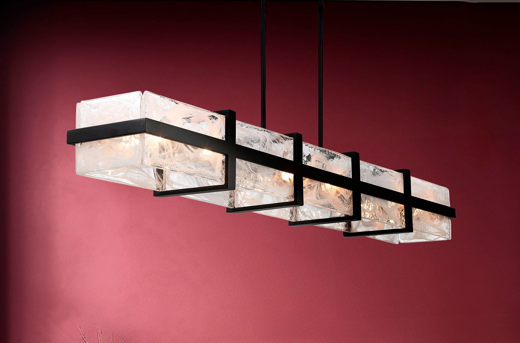 Minka Lavery Cloud Break 12-Light 60-inch Black Island Chandelier in scene
