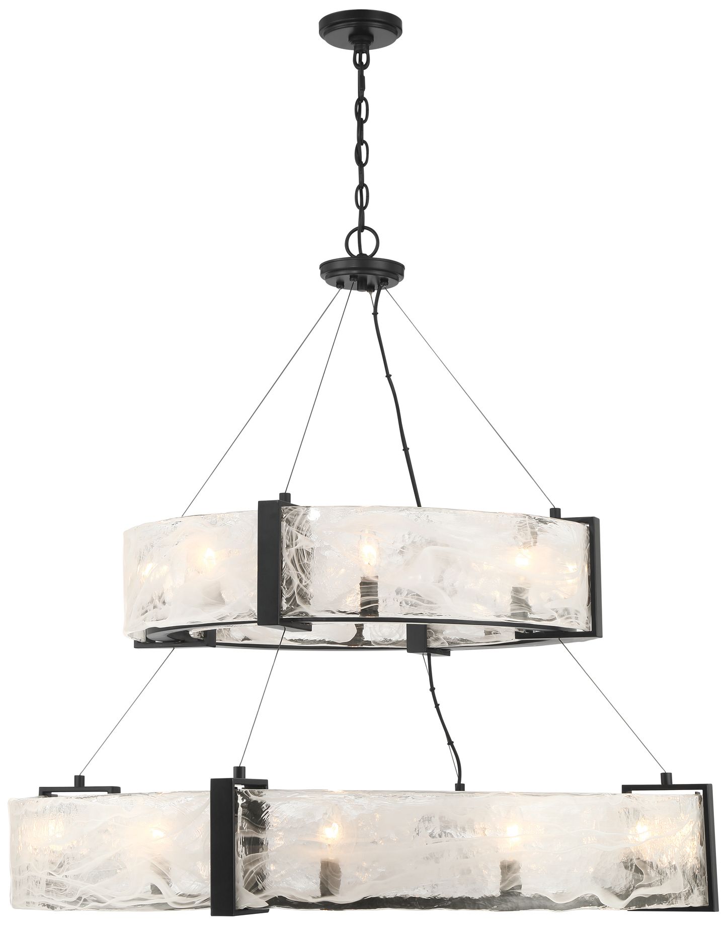 Image 4 Minka Lavery Cloud Break 20-Light 40-in Black Pendant with Glass Shade more views