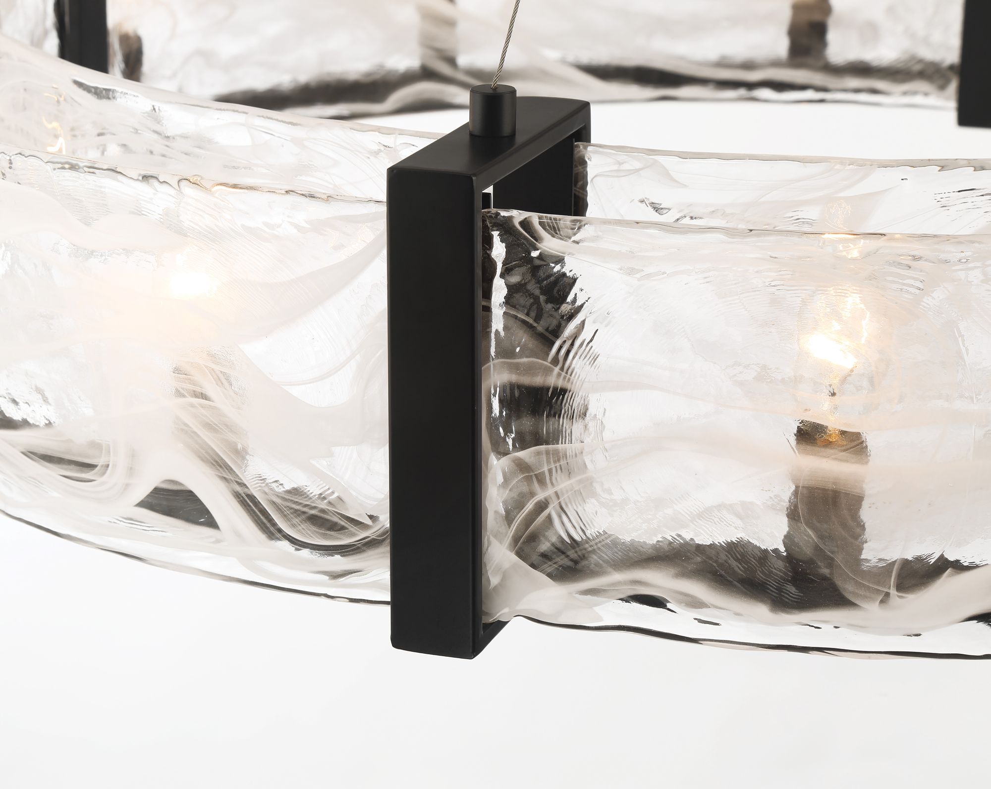 Image 7 Minka Lavery Cloud Break 20-Light 40-in Black Pendant with Glass Shade more views