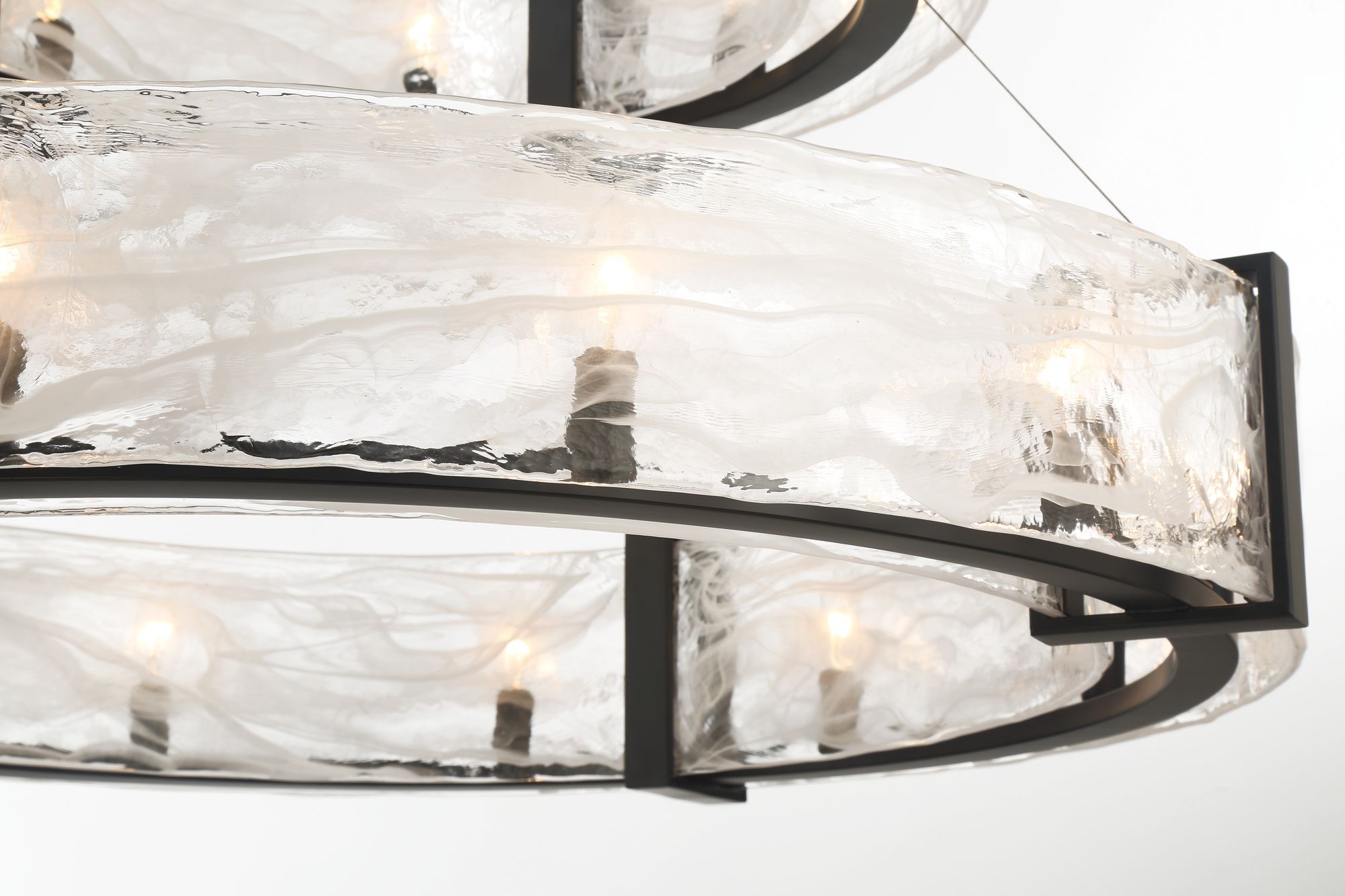 Minka Lavery Cloud Break 20-Light 40-in Black Pendant with Glass Shade