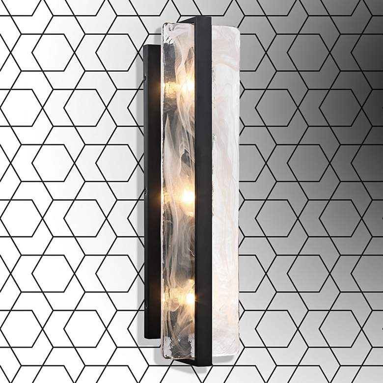 Image 2 Minka-Lavery Cloud Break 3-Light Black Wall Sconce