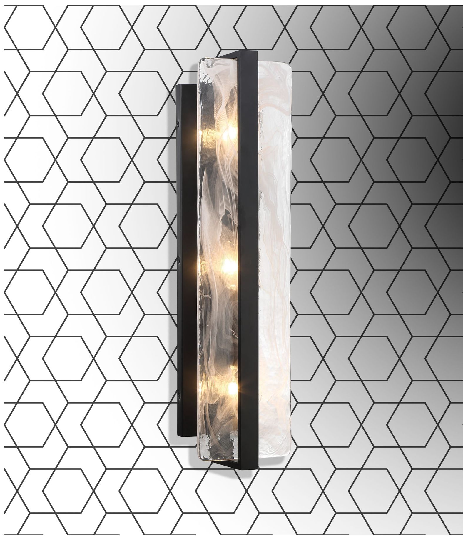 Minka-Lavery Cloud Break 3-Light Black Wall Sconce in scene