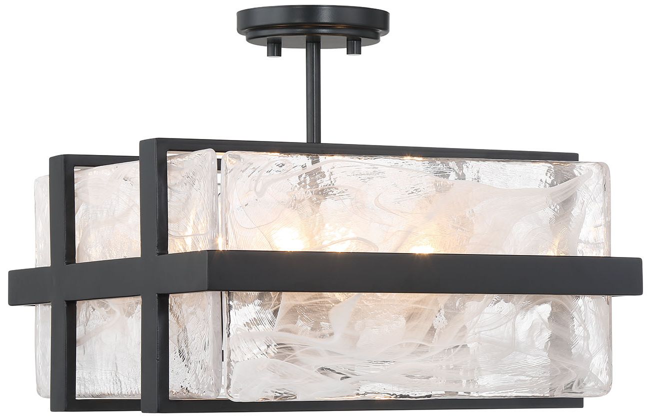 Minka Lavery Cloud Break 4-Light Black Semi-Flush Mount