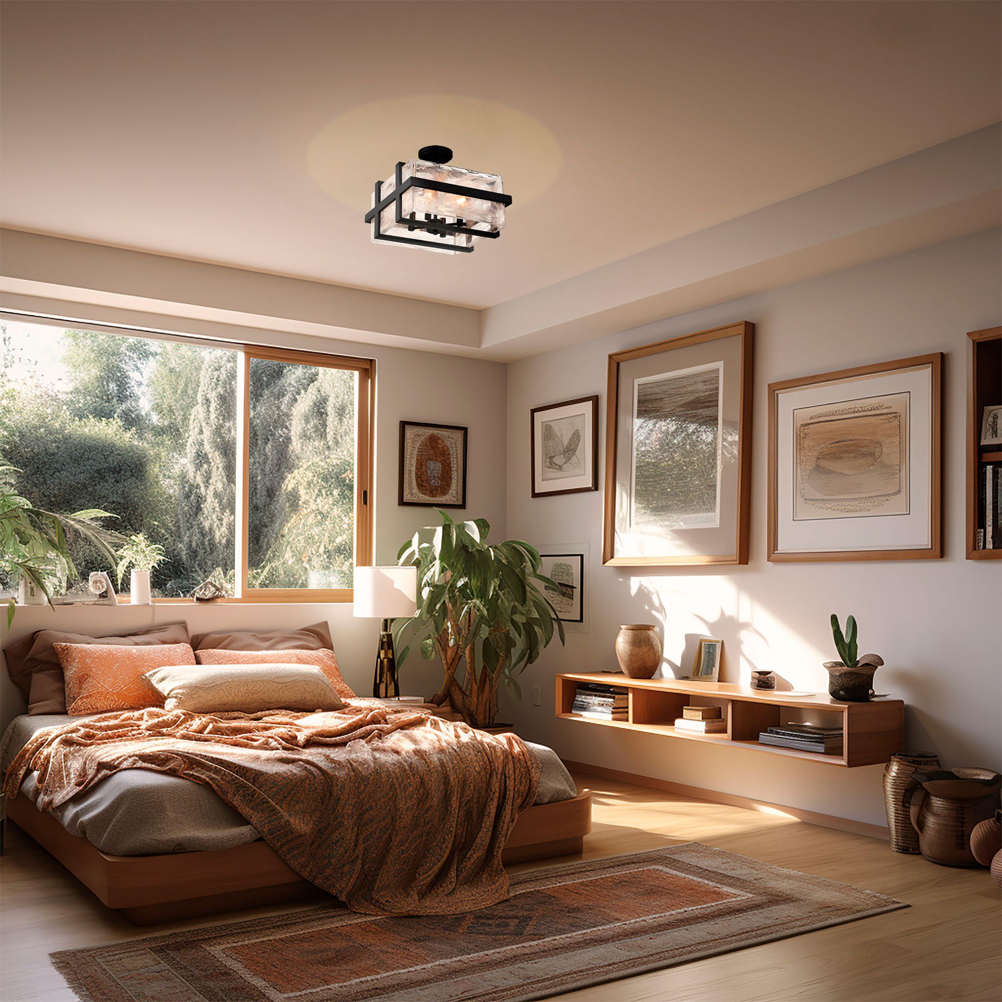 Image 7 Minka Lavery Cloud Break 4-Light Black Semi-Flush Mount more views