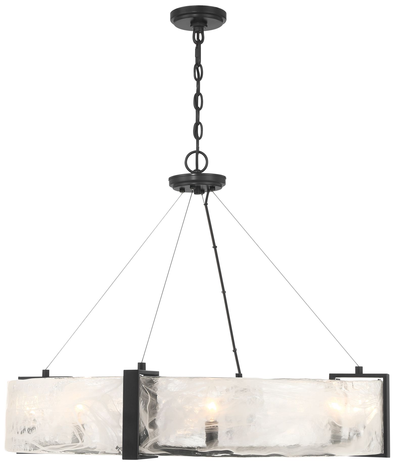 Image 4 Minka Lavery Cloud Break 8-Light 32.5-in Black Pendant with Glass Shade more views