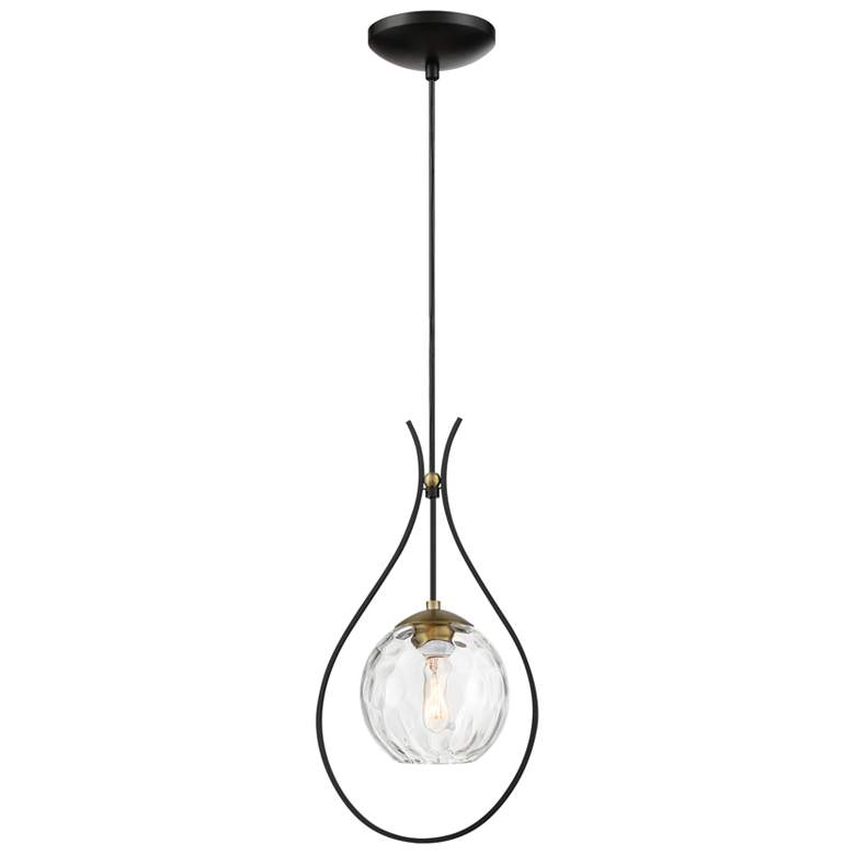 Image 1 Minka Lavery Cody 1-Light Coal and Soft Brass Mini-Pendant