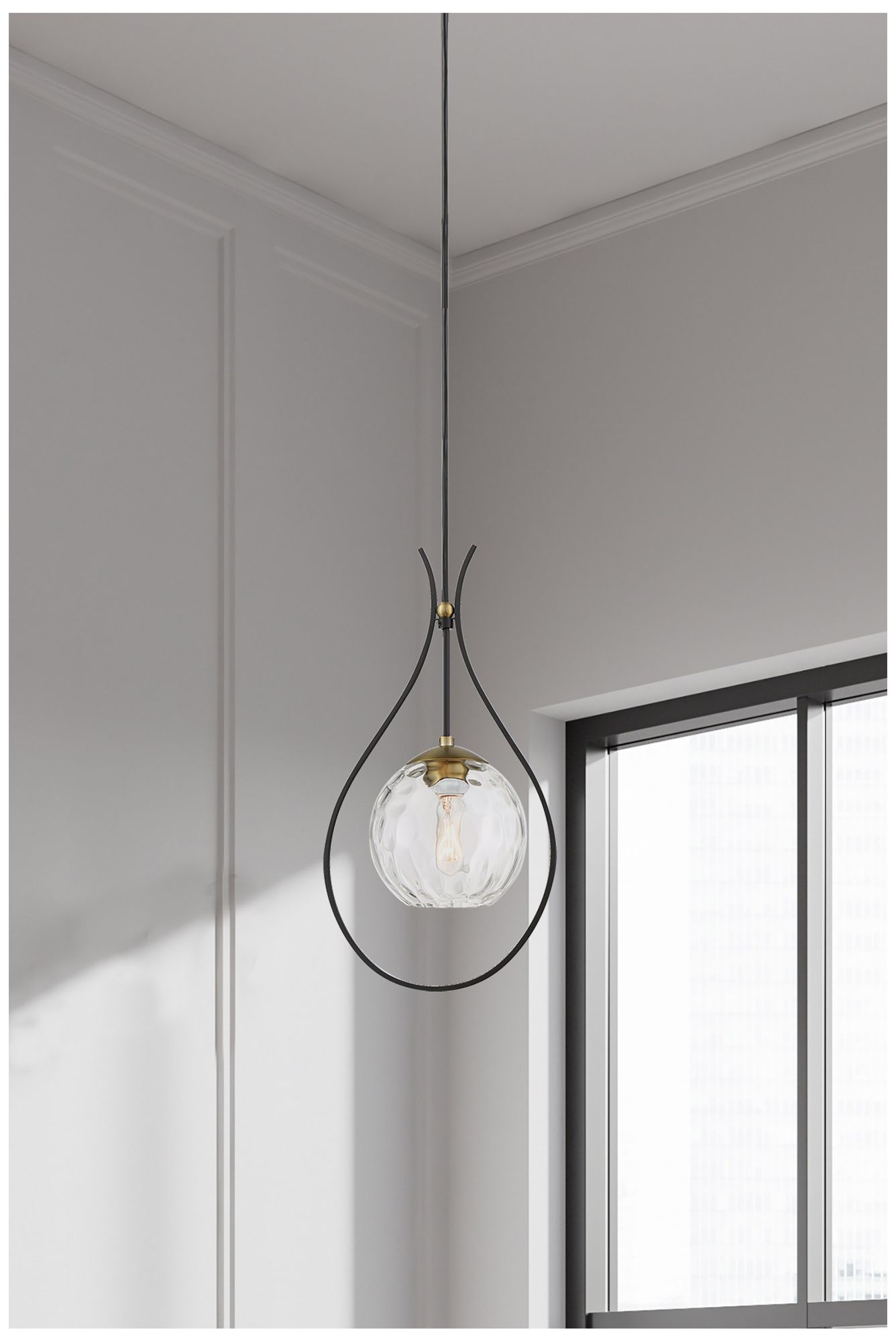 Image 6 Minka Lavery Cody 1-Light Coal and Soft Brass Mini-Pendant more views