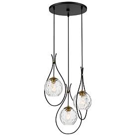 Image1 of Minka Lavery Cody 3-Light Coal and Soft Brass Pan Pendant