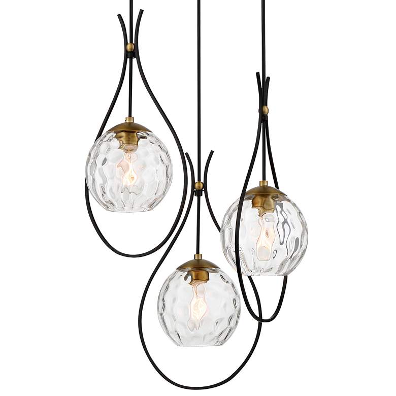 Image 6 Minka Lavery Cody 3-Light Coal and Soft Brass Pan Pendant more views