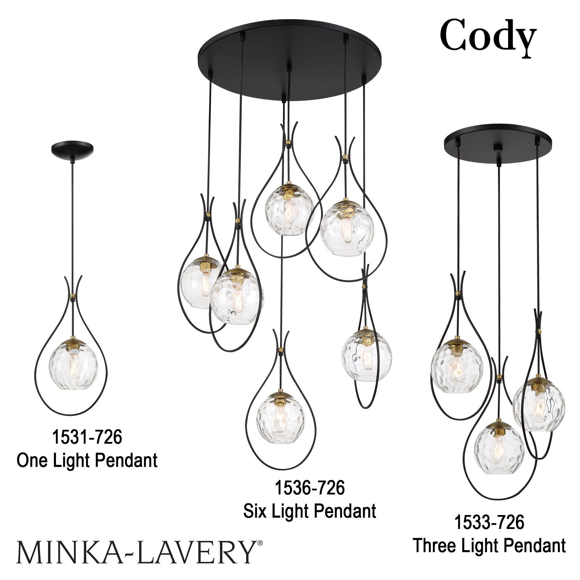 Minka Lavery Cody 3-Light Coal and Soft Brass Pan Pendant