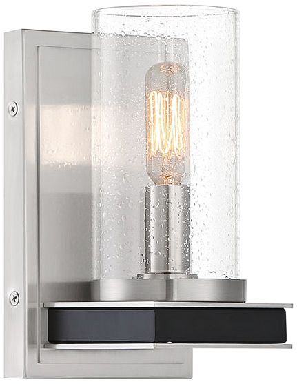 Minka-Lavery Cole's Crossing 1-Light Coal and Brushed Nickel Wall Sconce
