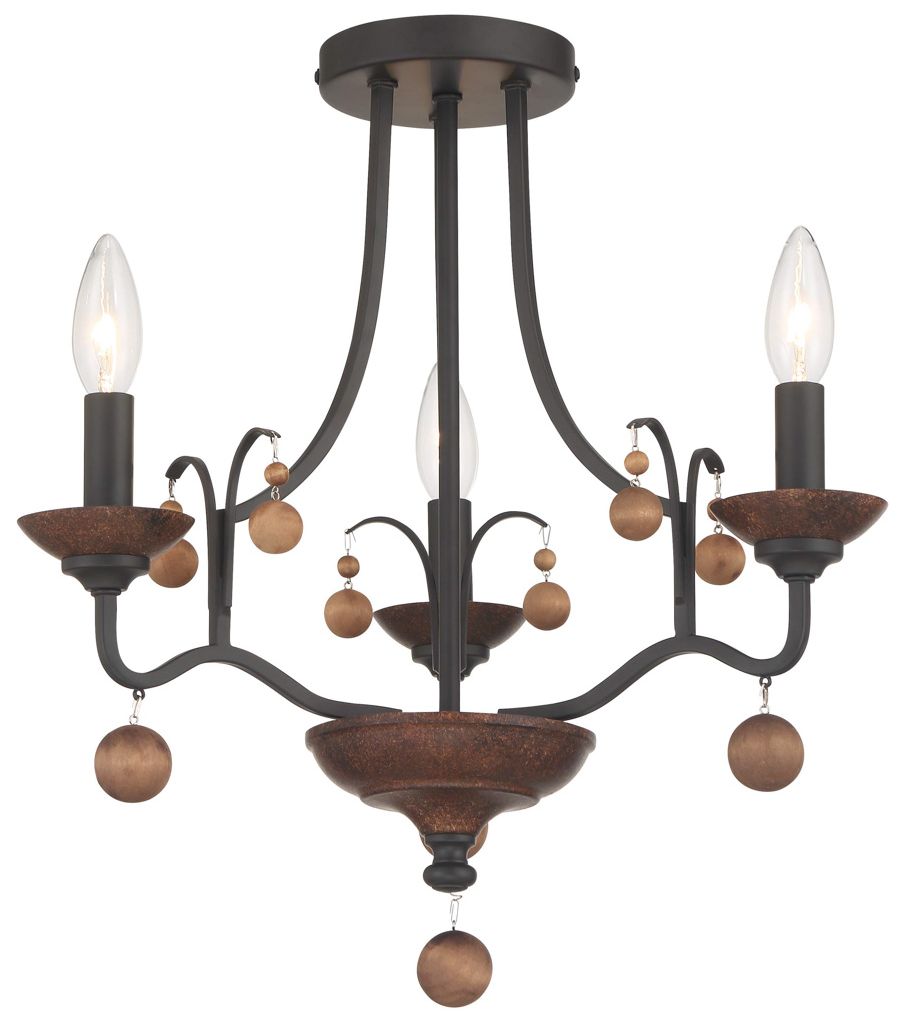 Image 6 Minka-Lavery Colonial Charm 3-Light Old World Bronze Semi Flush Mount more views