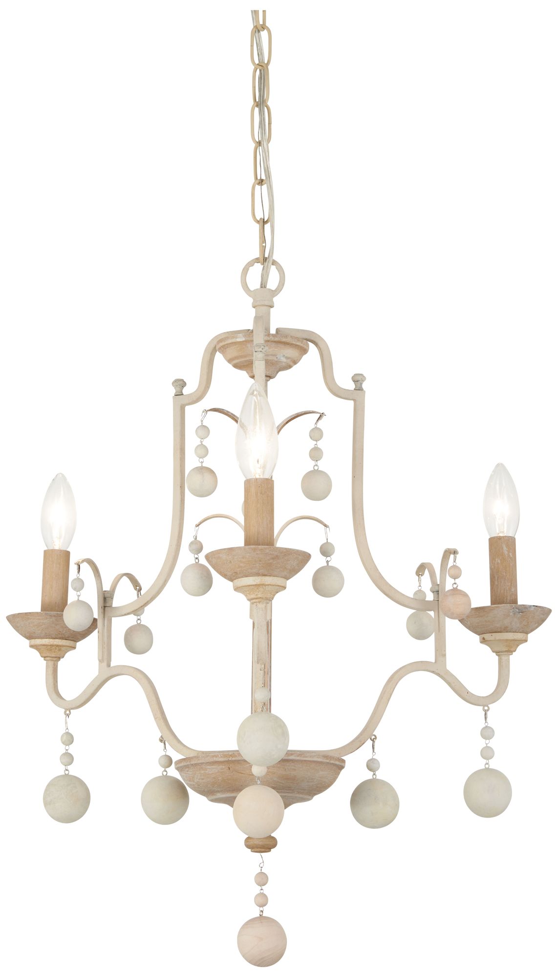 Minka-Lavery Colonial Charm 3-Light White Wash and Sun Clay Chandelier