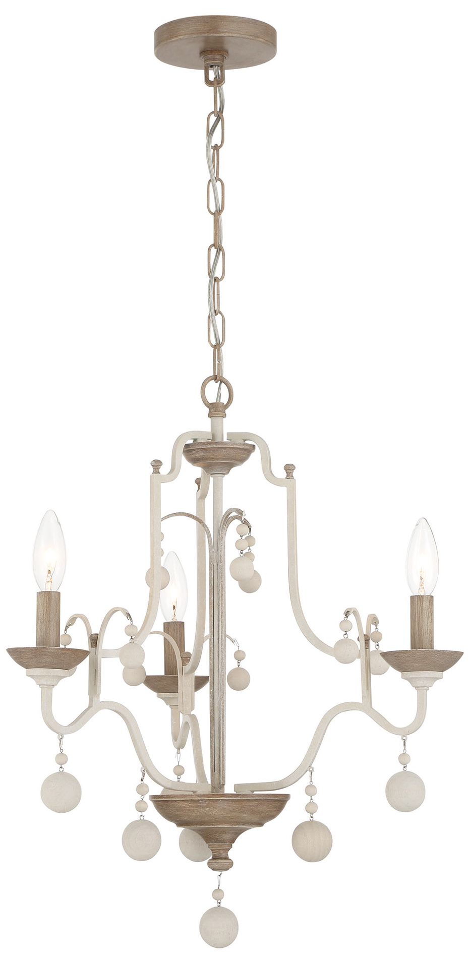 Image 3 Minka-Lavery Colonial Charm 3-Light White Wash and Sun Clay Chandelier more views