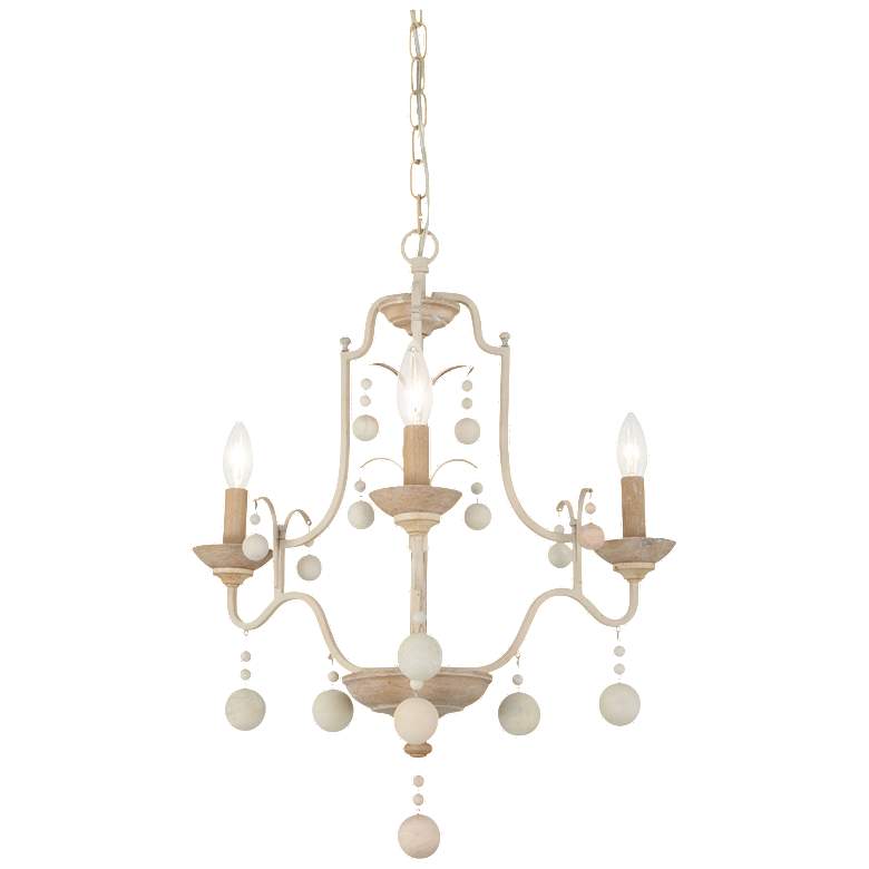Image 1 Minka-Lavery Colonial Charm 3-Light White Wash and Sun Dried Chandelier