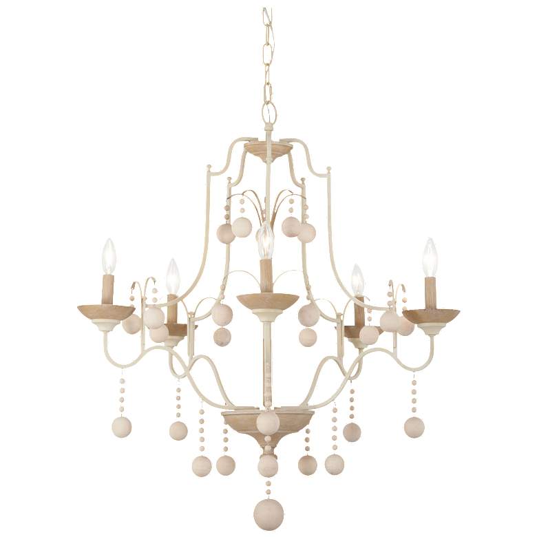 Image 1 Minka-Lavery Colonial Charm 5-Light White Wash and Clay Chandelier
