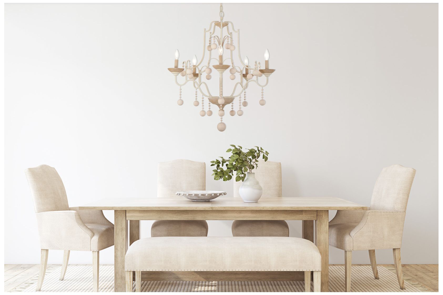Image 4 Minka-Lavery Colonial Charm 5-Light White Wash and Sun Clay Chandelier more views