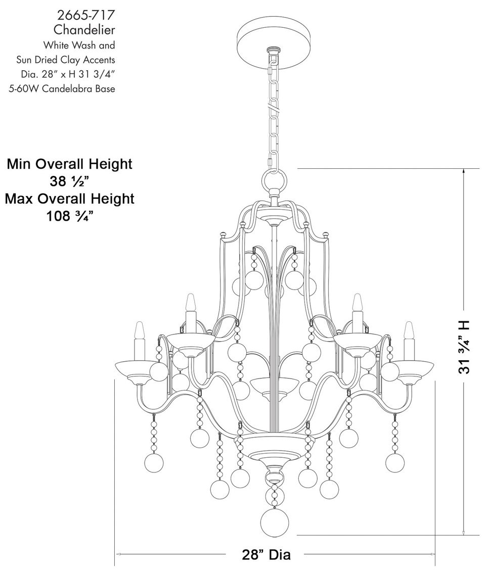 Image 5 Minka-Lavery Colonial Charm 5-Light White Wash and Sun Clay Chandelier more views