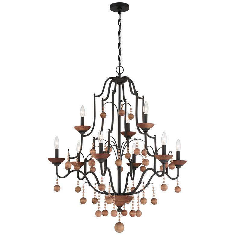 Image 2 Minka-Lavery Colonial Charm 9-Light Old World Bronze with Walnut