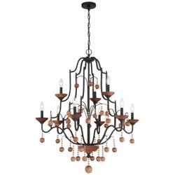 Minka-Lavery  Colonial Charm 9-Light Old World Bronze with Walnut