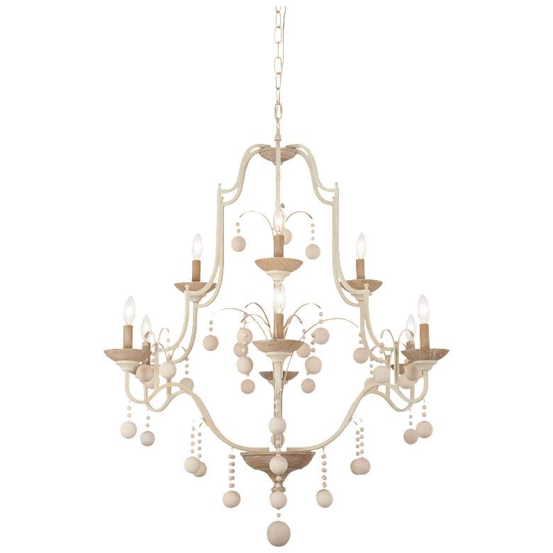 Image 1 Minka-Lavery Colonial Charm 9-Light White Wash and Clay Chandelier