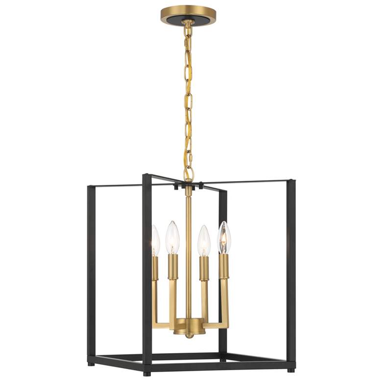 Image 2 Minka Lavery Colwick 4-Light 13.88-in Black and Signature Brass Pendant