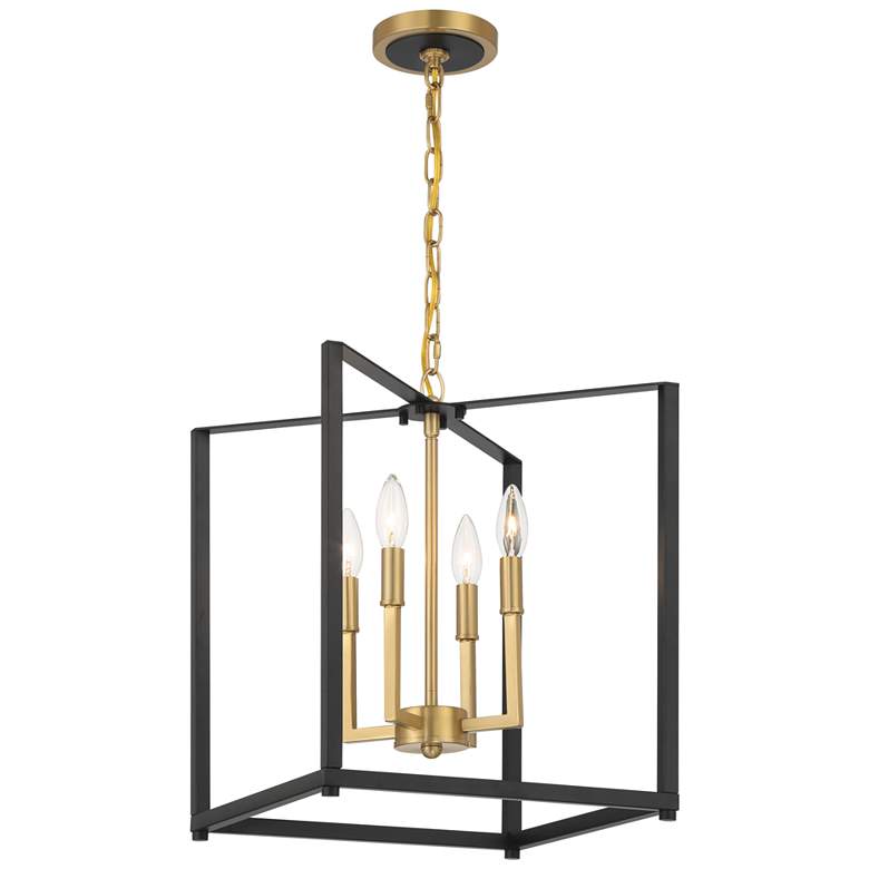 Image 3 Minka Lavery Colwick 4-Light 13.88-in Black and Signature Brass Pendant more views