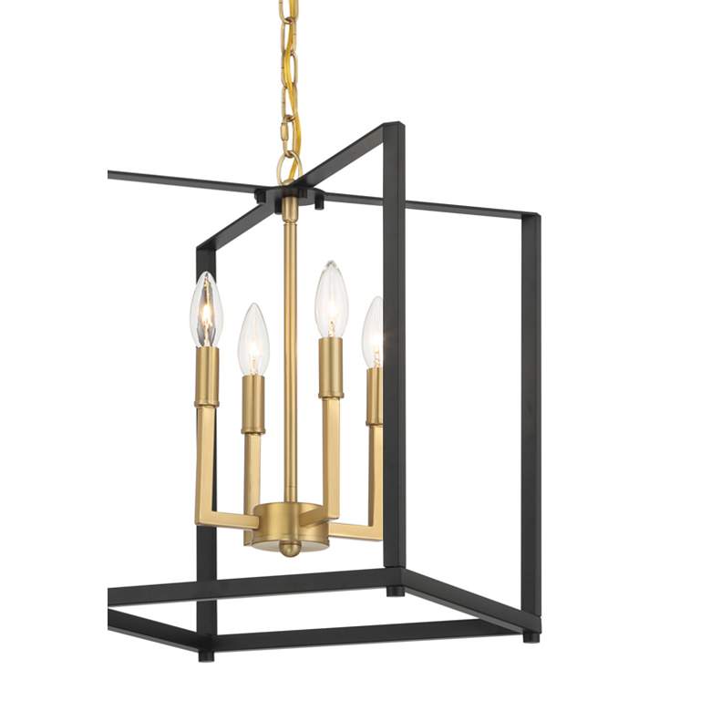 Image 4 Minka Lavery Colwick 4-Light 13.88-in Black and Signature Brass Pendant more views