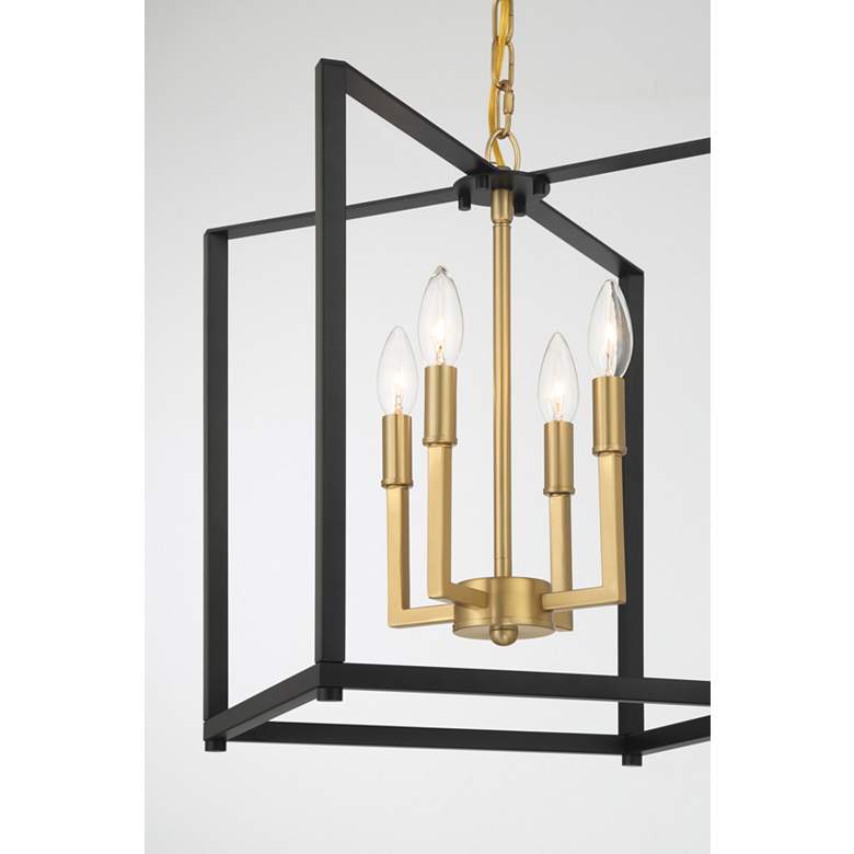 Image 6 Minka Lavery Colwick 4-Light 13.88-in Black and Signature Brass Pendant more views