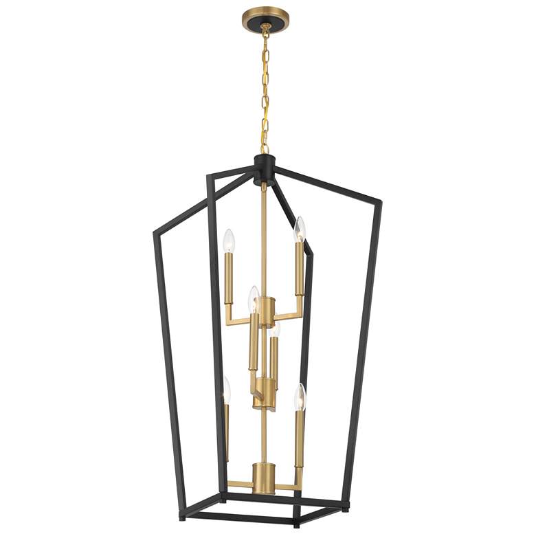 Image 2 Minka Lavery Colwick 6-Light 17.88-in Black and Signature Brass Pendant