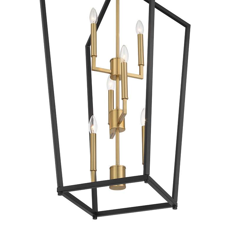Image 3 Minka Lavery Colwick 6-Light 17.88-in Black and Signature Brass Pendant more views