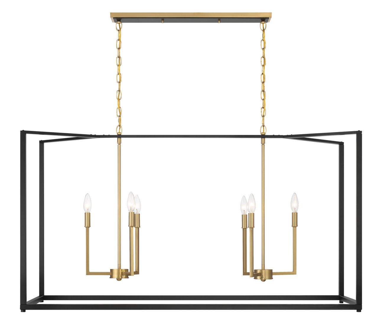 Image 3 Minka Lavery Colwick 6-Light 48-in Black and Brass Island Chandelier more views