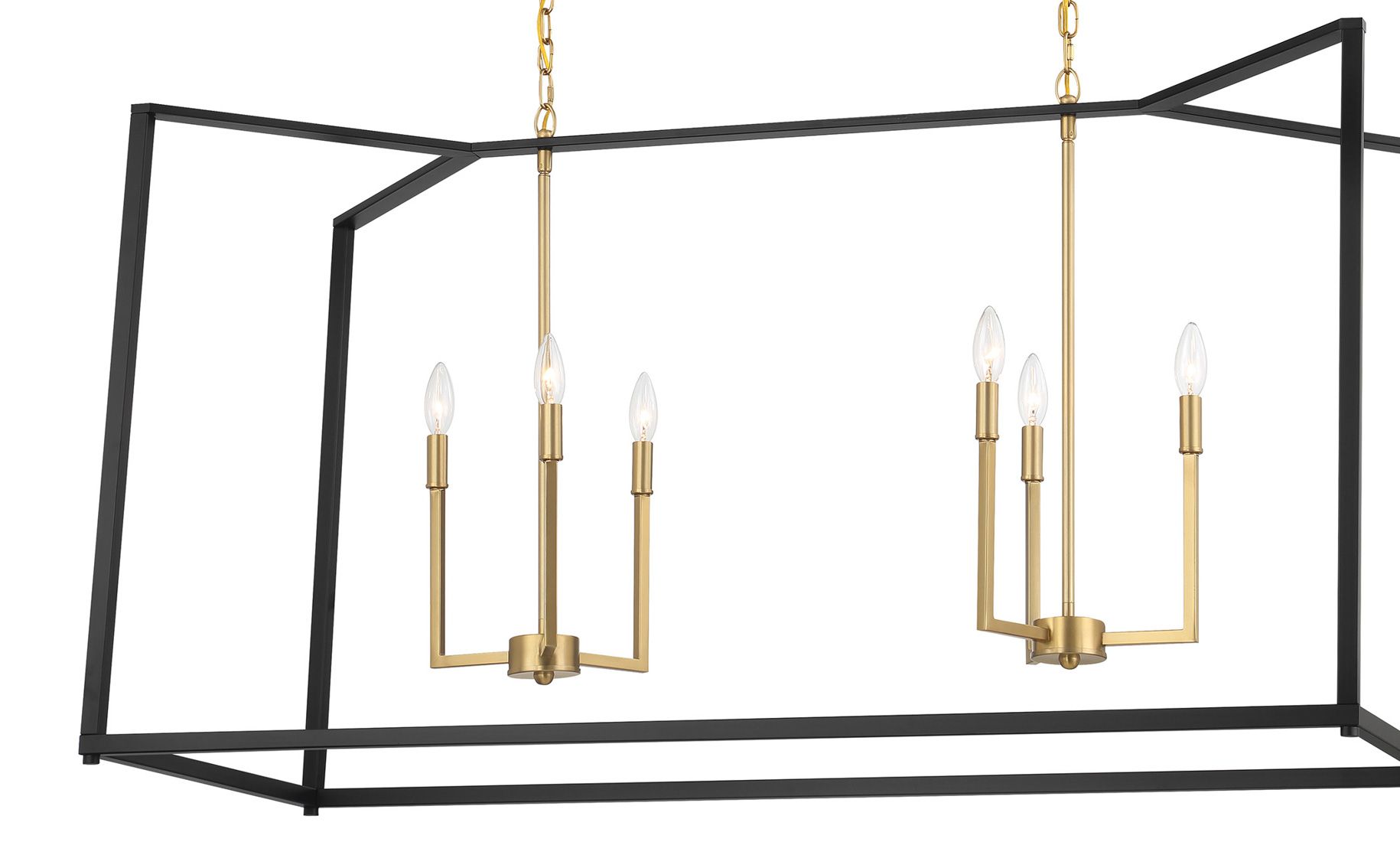 Image 4 Minka Lavery Colwick 6-Light 48-in Black and Brass Island Chandelier more views