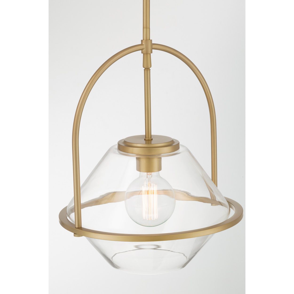 Minka Lavery Coralyn 1-Light 13.25-in Legacy Brass Pendant with Glass Shade