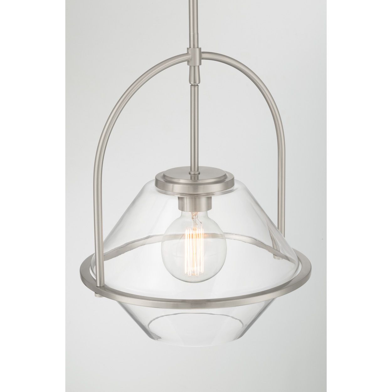Image 5 Minka Lavery Coralyn 1-Lt 13.25-in Brushed Nickel Pendant with Glass Shade more views