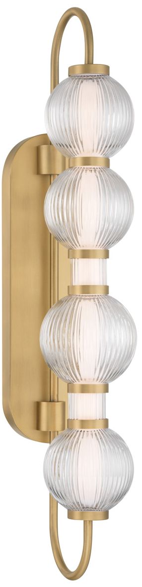 Image 2 Minka Lavery Cordel LED 5.25-in Legacy Brass Wall Sconce with Shades