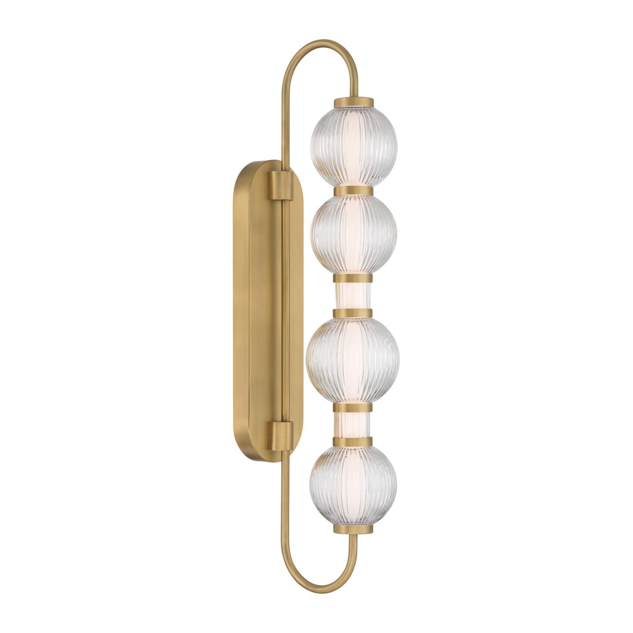 Image 3 Minka Lavery Cordel LED 5.25-in Legacy Brass Wall Sconce with Shades more views