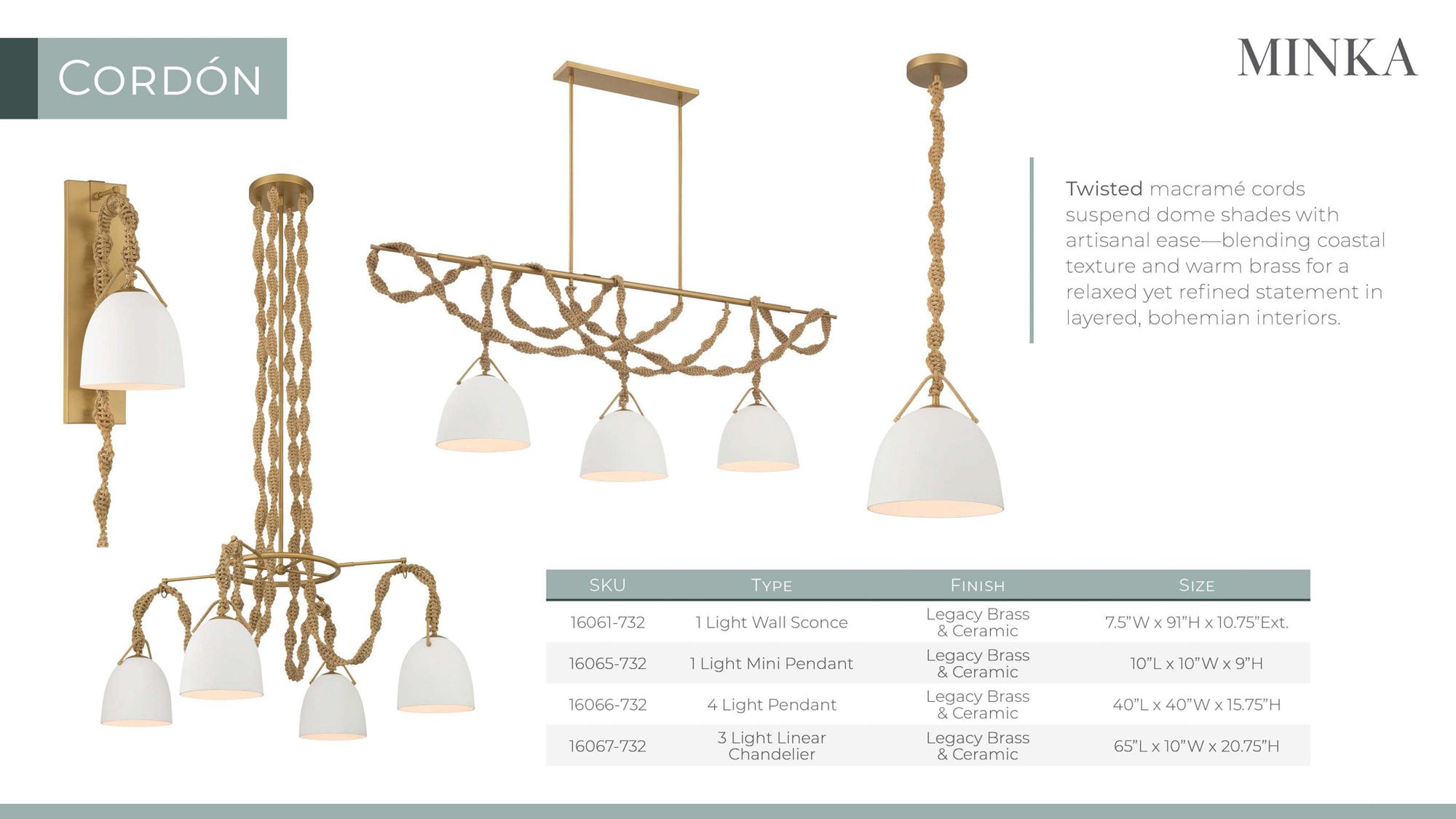 Minka Lavery Cordon 1-Light 7.5-in Legac