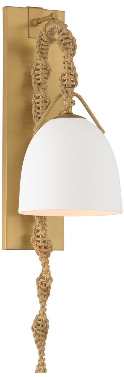 Image 2 Minka Lavery Cordon 1-Light 7.5-in Legacy Brass Wall Sconce with Shade