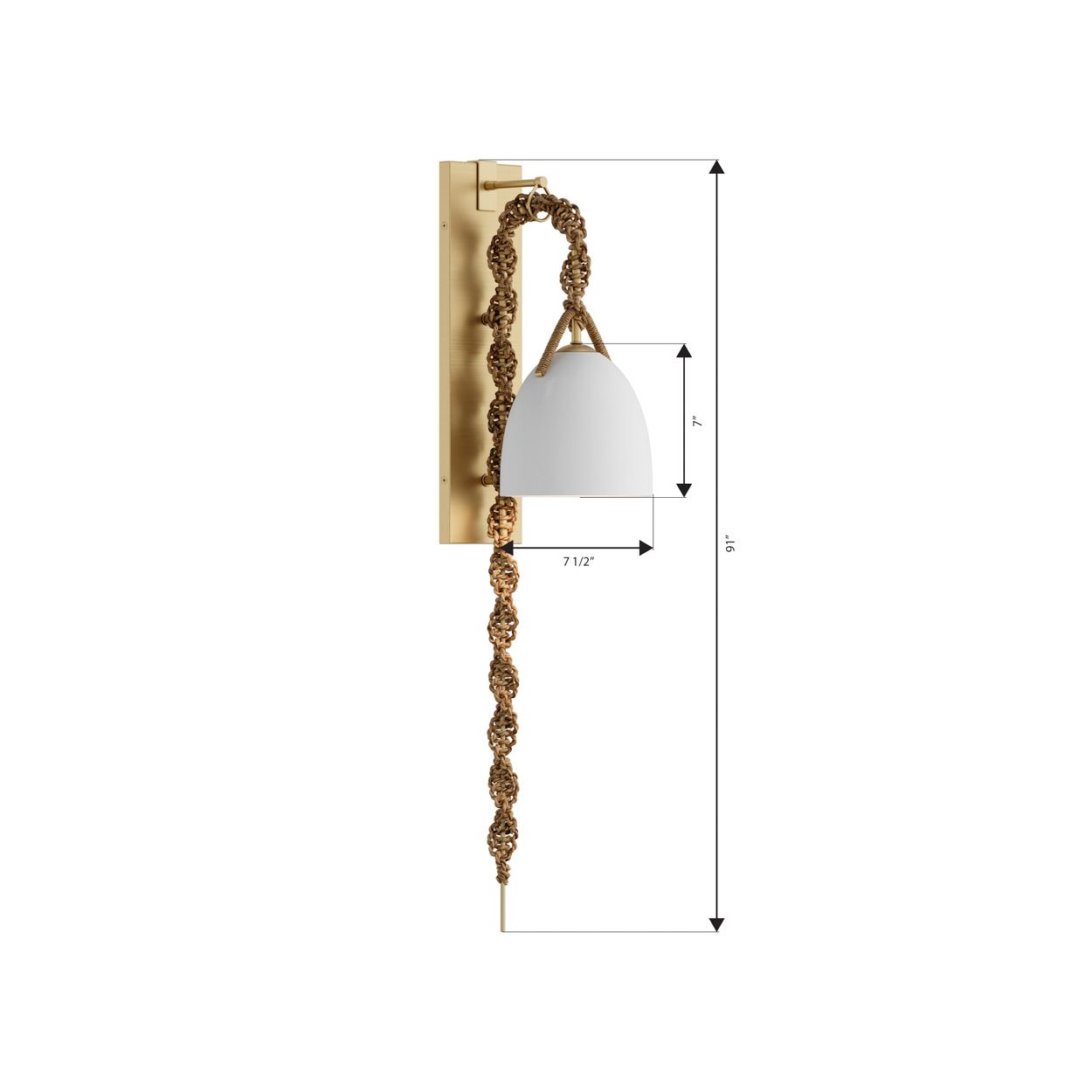 Minka Lavery Cordon 1-Light 7.5-in Legacy Brass Wall Sconce with Shade