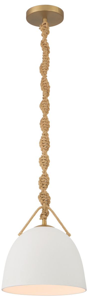 Image 2 Minka Lavery Cordon 1-Lt 10-in Legacy Brass Mini Pendant with Ceramic Shade