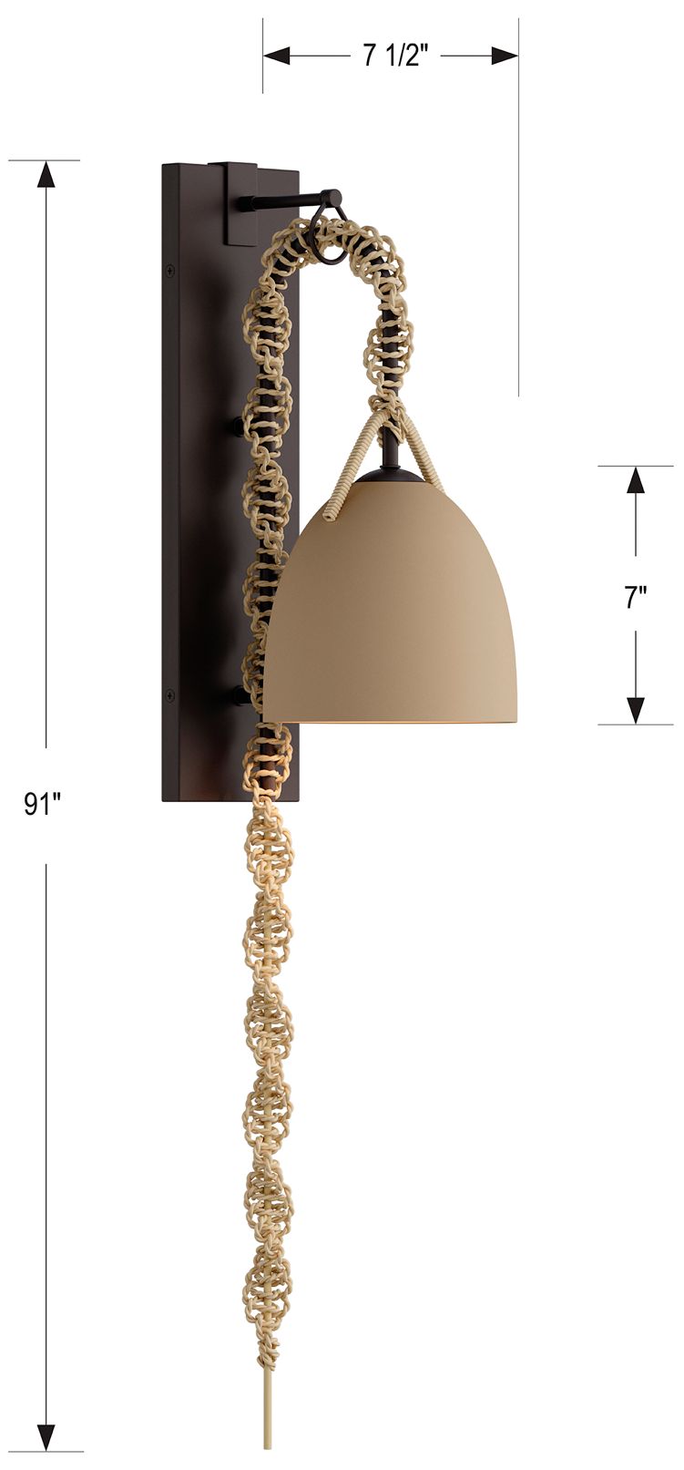 Image 6 Minka Lavery Cordon 1-Lt 7.5-in Dark Bronze Wall Sconce with Ceramic Shade more views