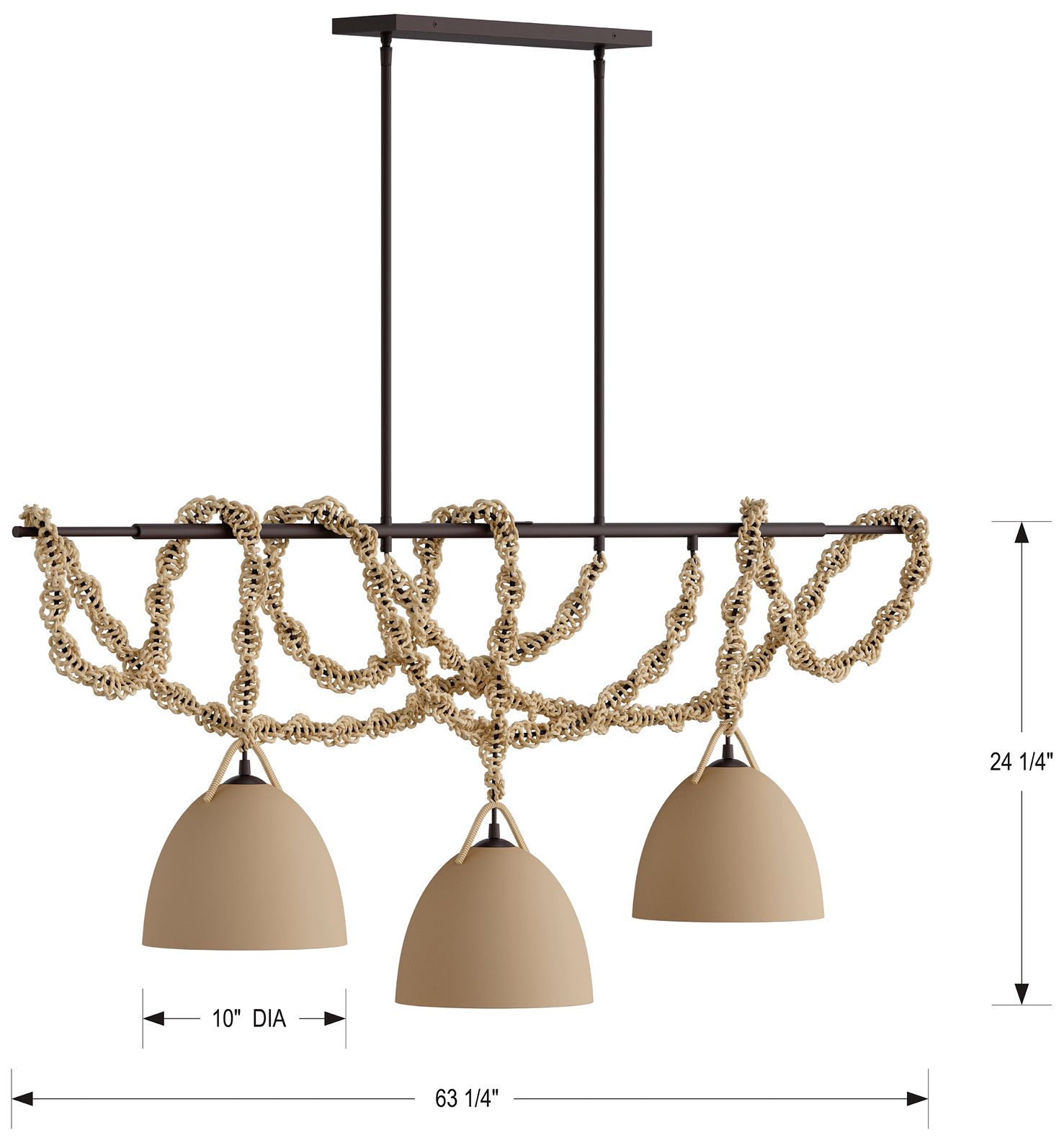 Image 6 Minka Lavery Cordon 3-Light 10-in Dark Bronze Linear Chandelier more views