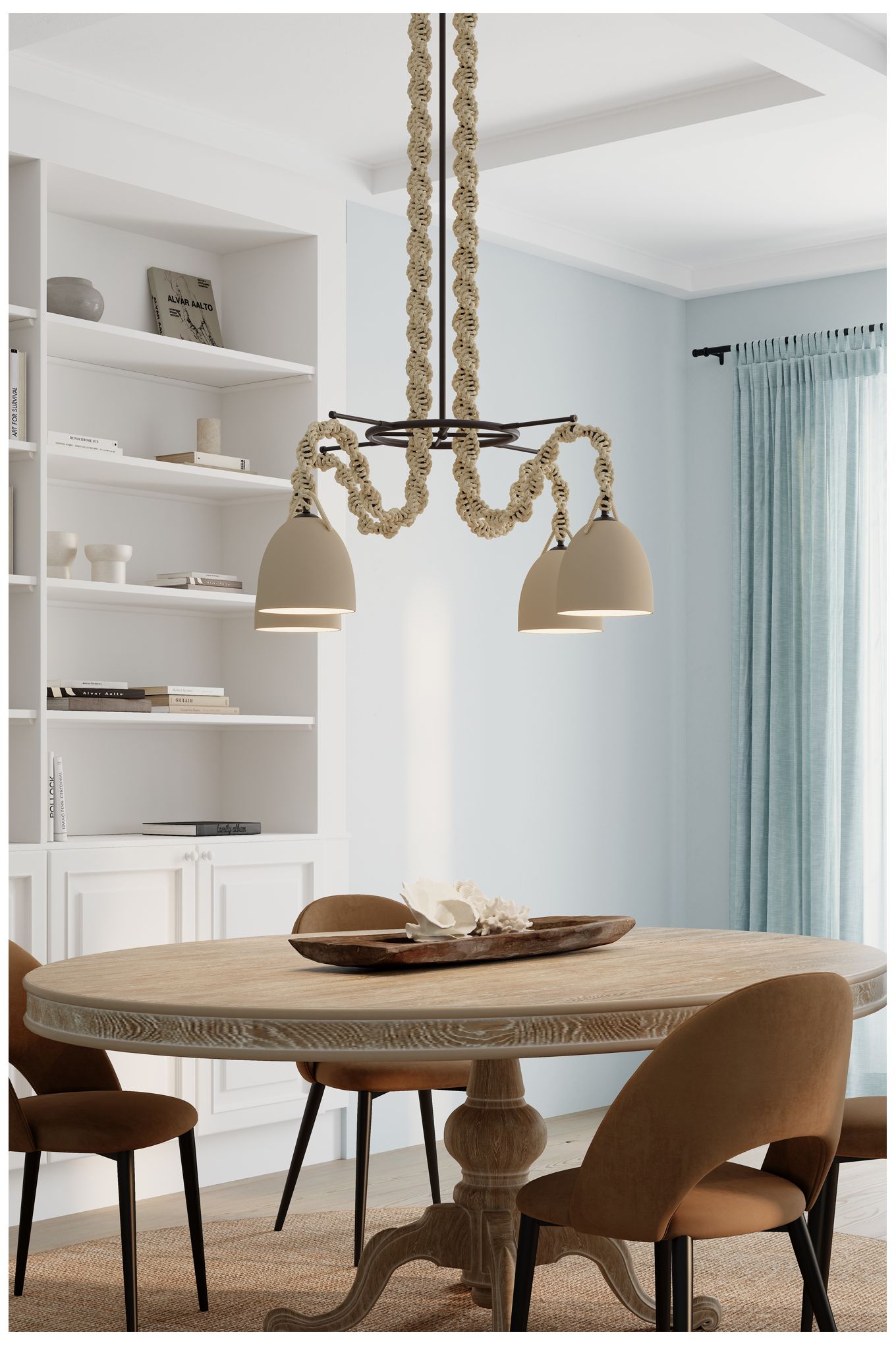Image 2 Minka Lavery Cordon 4-Light 40-in Dark Bronze Pendant with Ceramic Shade more views