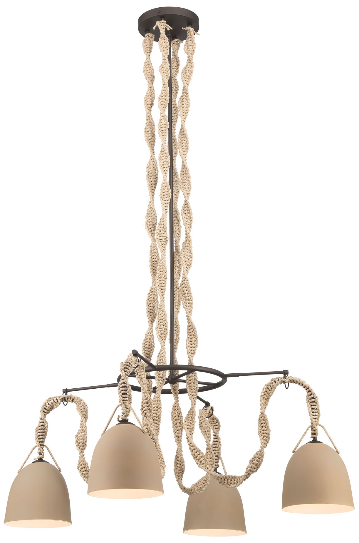 Image 3 Minka Lavery Cordon 4-Light 40-in Dark Bronze Pendant with Ceramic Shade more views