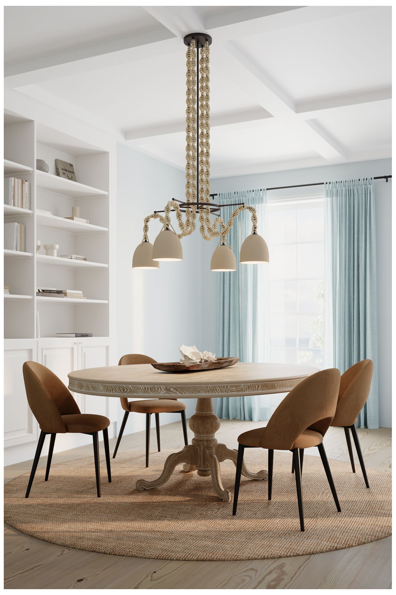 Image 4 Minka Lavery Cordon 4-Light 40-in Dark Bronze Pendant with Ceramic Shade more views