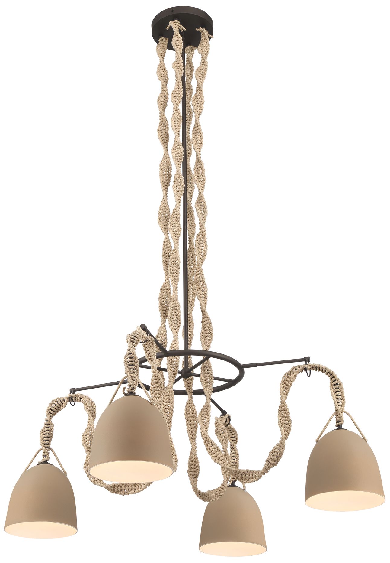 Image 5 Minka Lavery Cordon 4-Light 40-in Dark Bronze Pendant with Ceramic Shade more views
